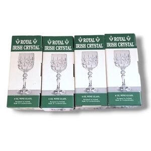 ROYAL IRISH Crystal - 6 Oz Wine Glass - Set Of 4